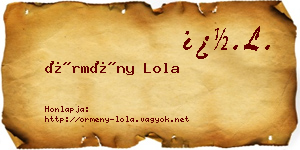 Örmény Lola névjegykártya